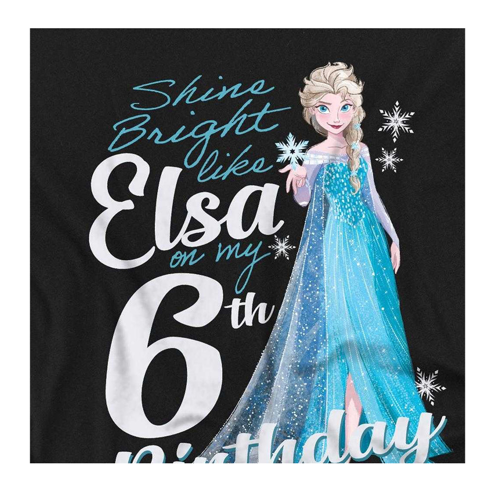 Black - Side - Frozen Childrens-Kids Elsa Bright 6th Birthday Sweatshirt