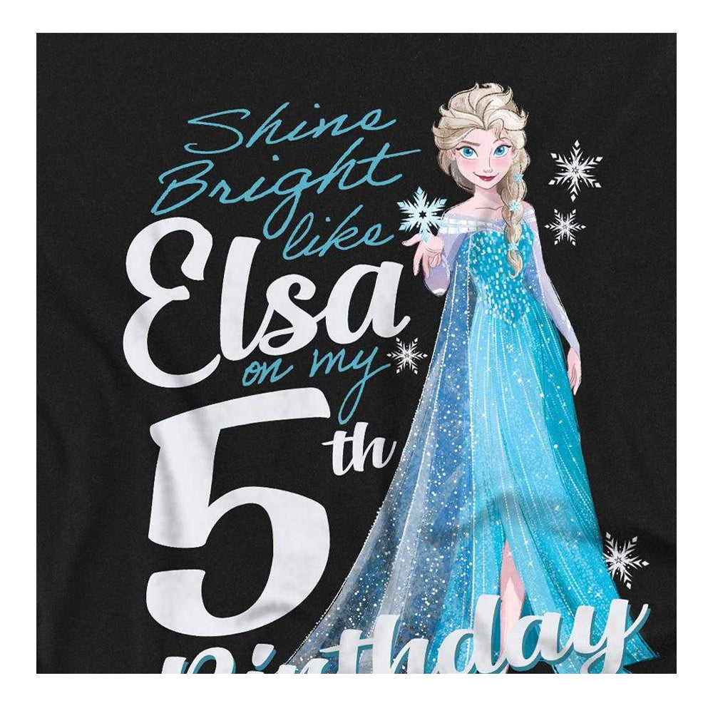 Black - Side - Frozen Childrens-Kids Elsa Bright 5th Birthday Sweatshirt