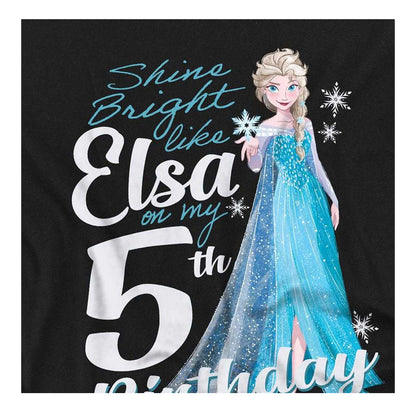 Black - Side - Frozen Childrens-Kids Elsa Bright 5th Birthday Sweatshirt