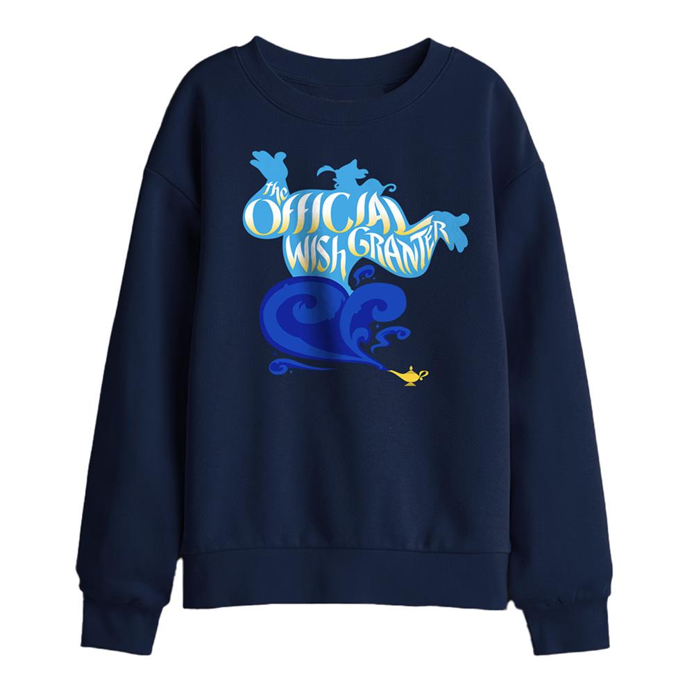 Navy - Front - Aladdin Childrens-Kids Official Wish Granter Sweatshirt