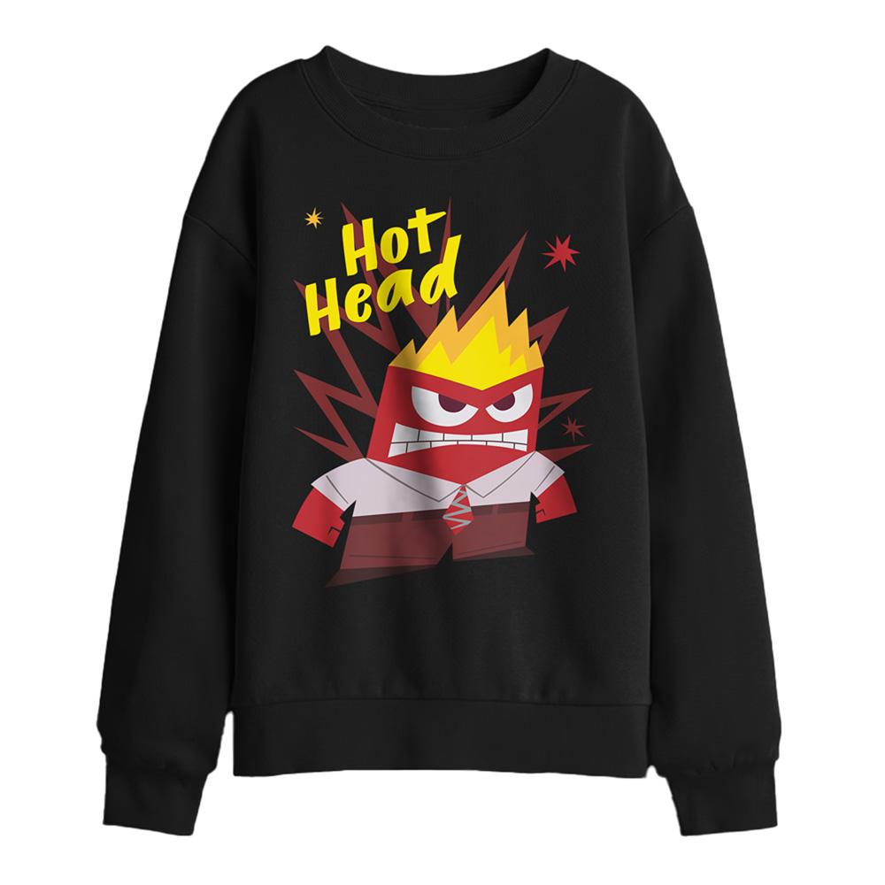 Black - Front - Inside Out 2 Childrens-Kids Anger Sweatshirt
