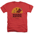 Red - Front - The Lion King Mens Hakuna Matata Heather T-Shirt