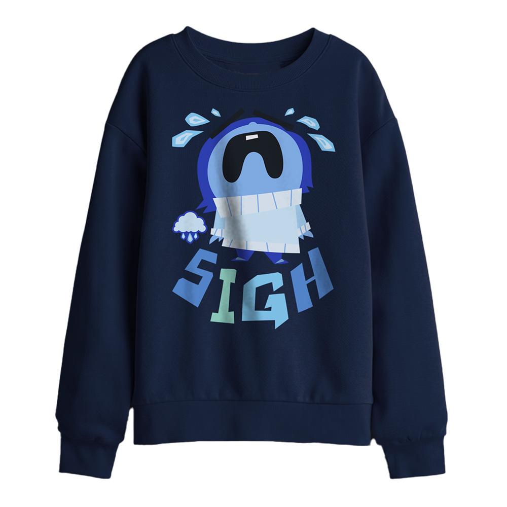 Navy - Front - Inside Out 2 Childrens-Kids Sadness Sweatshirt