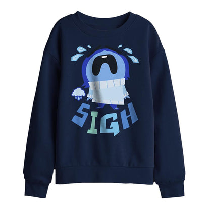 Navy - Front - Inside Out 2 Childrens-Kids Sadness Sweatshirt