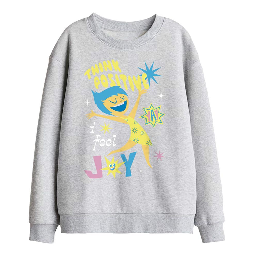 Athletic Heather - Front - Inside Out 2 Childrens-Kids Think Positive Joy Sweatshirt