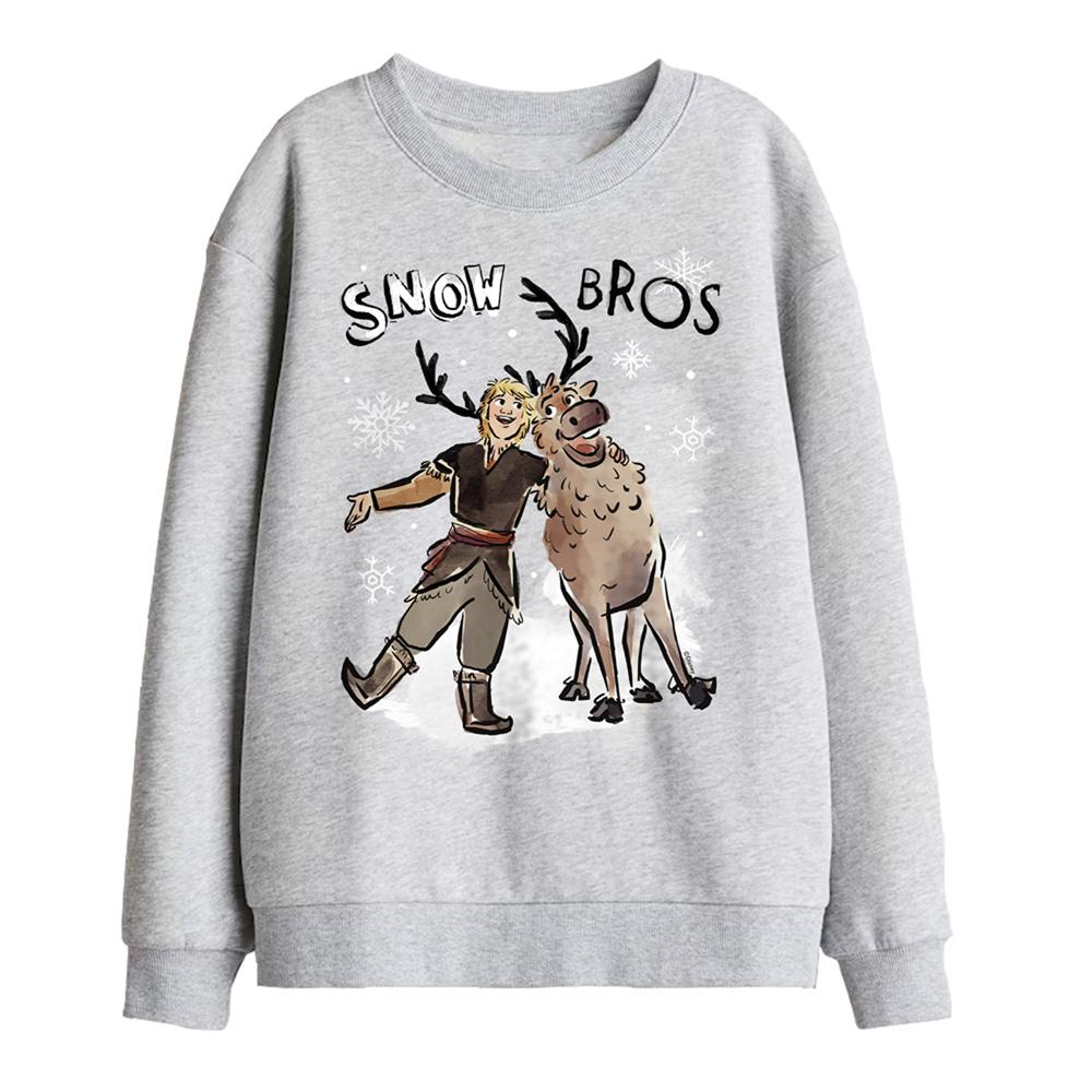 Athletic Heather - Front - Frozen Childrens-Kids Snow Bros Kristoff Sven Sweatshirt
