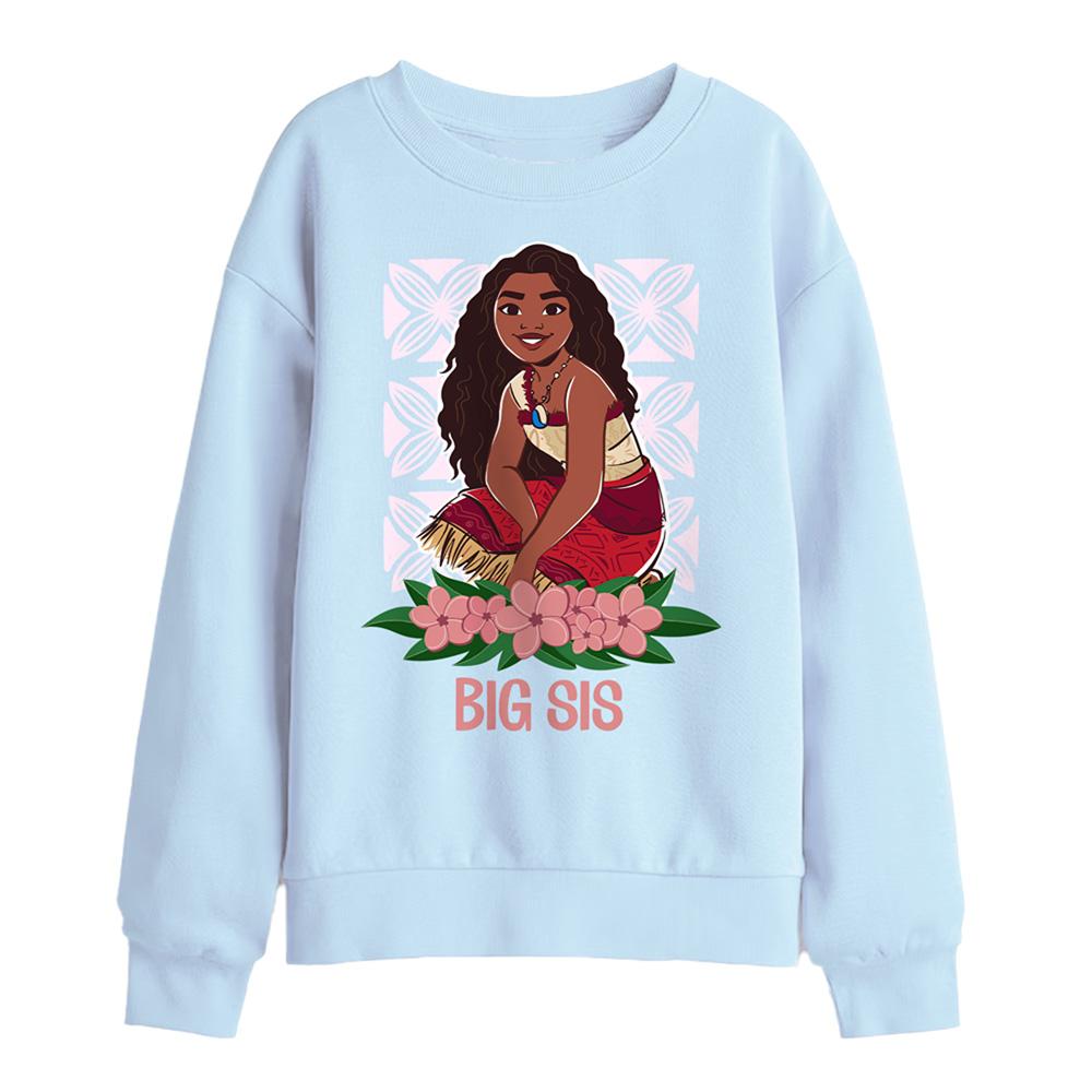 Light Blue - Front - Moana 2 Childrens-Kids Big Sis Moana Sweatshirt
