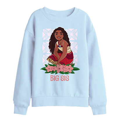 Light Blue - Front - Moana 2 Childrens-Kids Big Sis Moana Sweatshirt