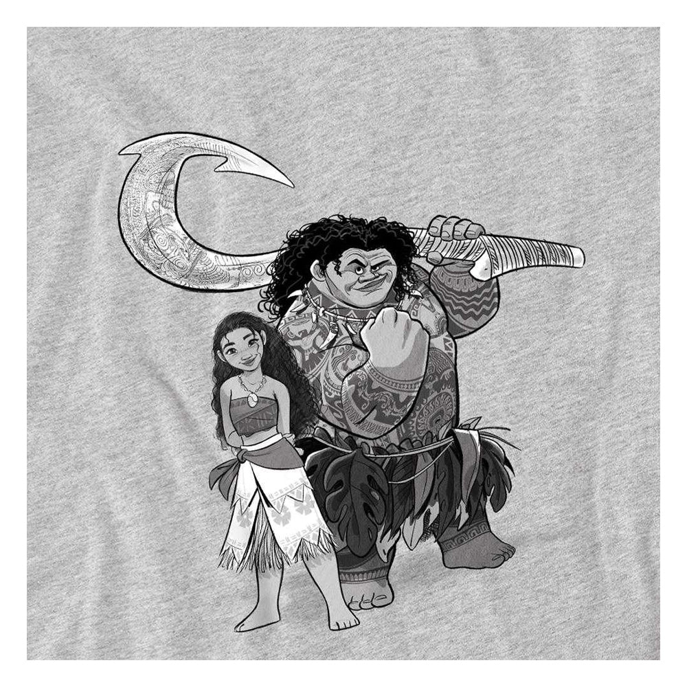 Athletic Heather - Side - Moana Childrens-Kids Maui Moana Sketch Sweatshirt