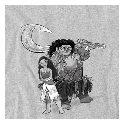Athletic Heather - Side - Moana Childrens-Kids Maui Moana Sketch Sweatshirt