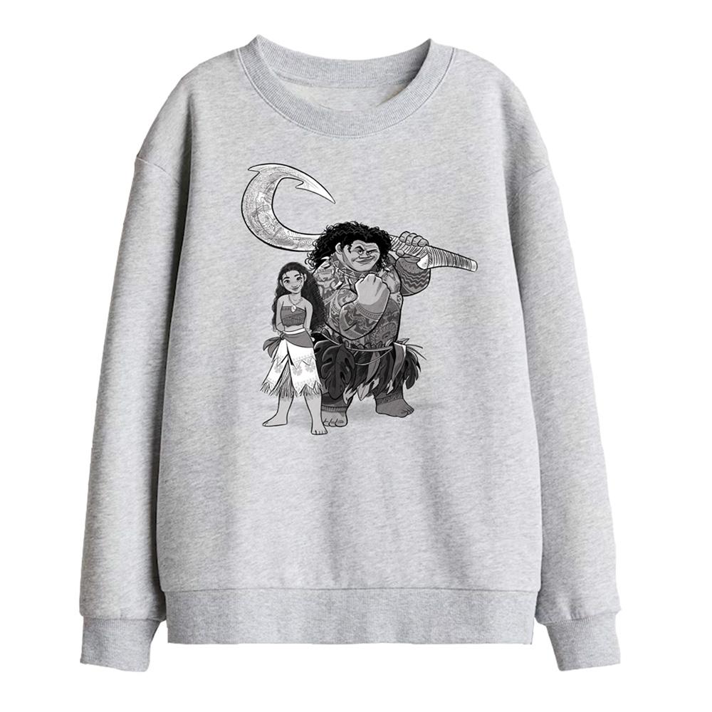 Athletic Heather - Front - Moana Childrens-Kids Maui Moana Sketch Sweatshirt