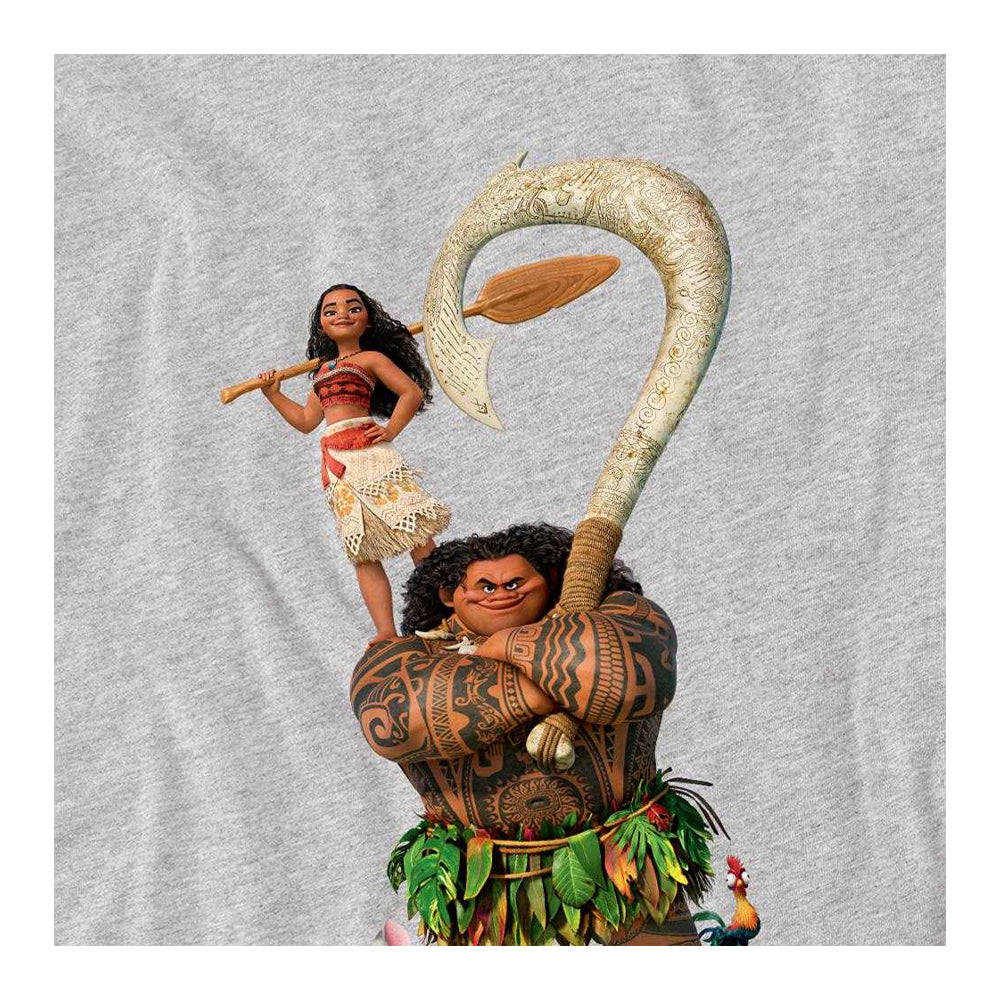 Athletic Heather - Side - Moana Childrens-Kids Maui Moana Stacked Sweatshirt