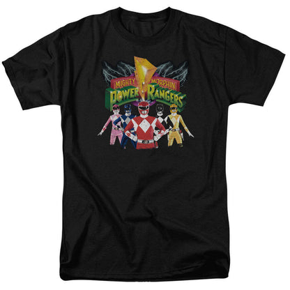 Black - Front - Mighty Morphin Power Rangers Mens Unite T-Shirt
