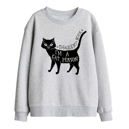Athletic Heather - Front - Hocus Pocus Childrens-Kids I´m A Cat Person Thackery Binx Sweatshirt