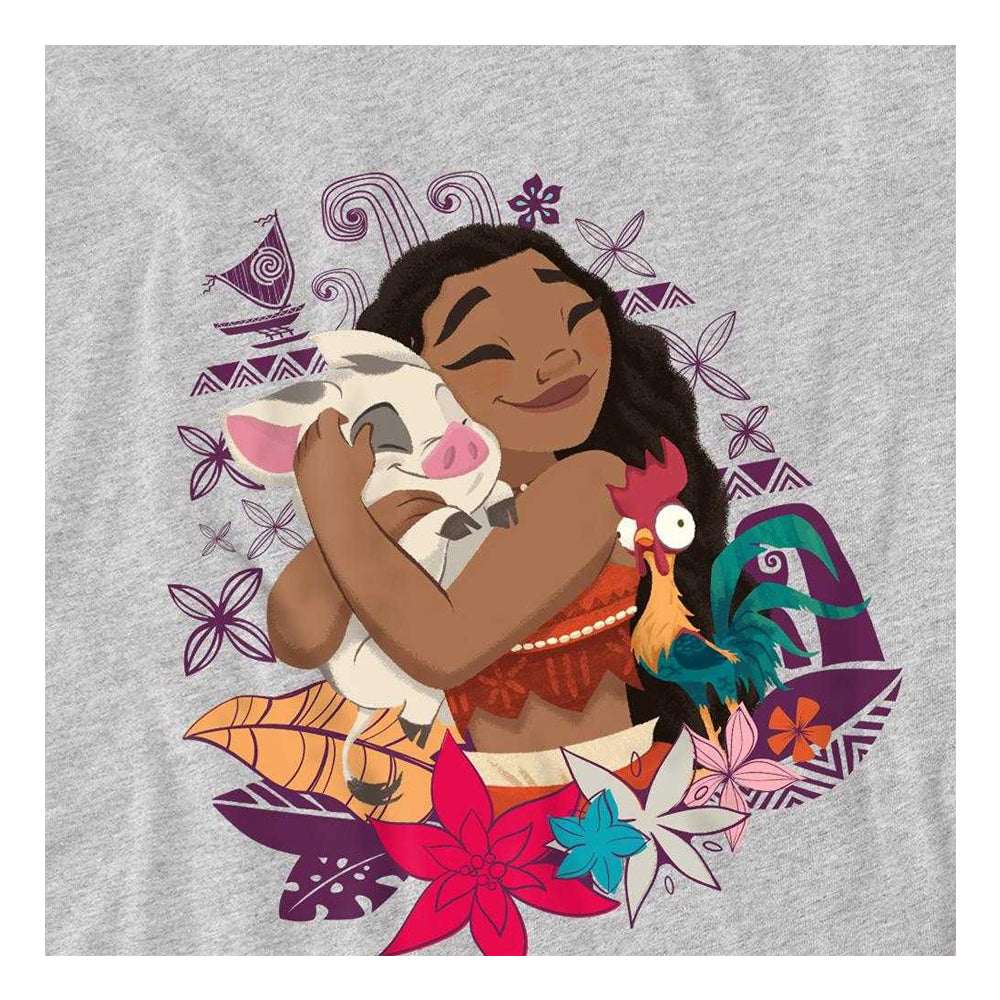 Athletic Heather - Side - Moana Childrens-Kids Moana, Hei Hei & Pua Love Sweatshirt