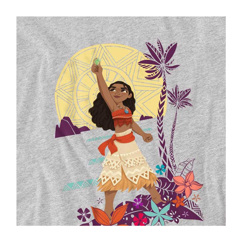 Athletic Heather - Side - Moana Childrens-Kids Heart Sunset Sweatshirt