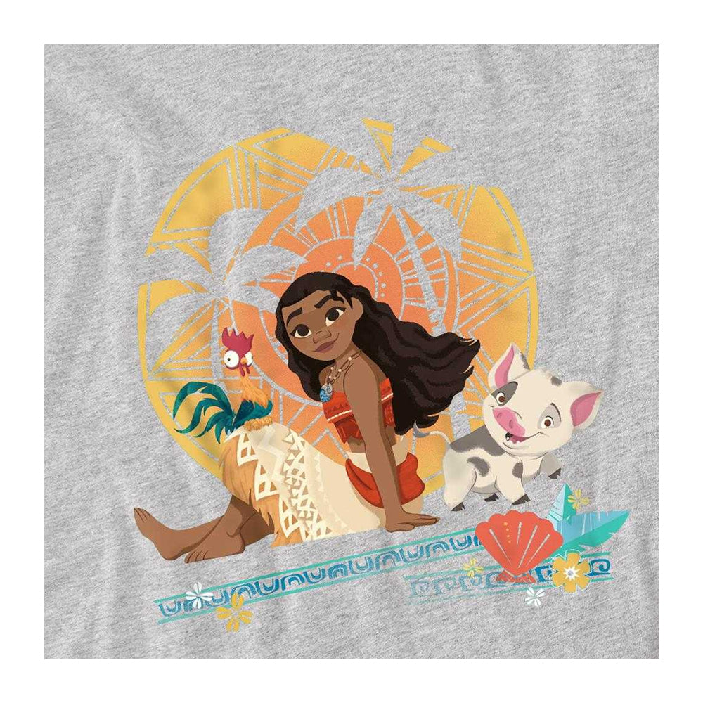 Athletic Heather - Side - Moana Childrens-Kids Sitting Sunset Sweatshirt