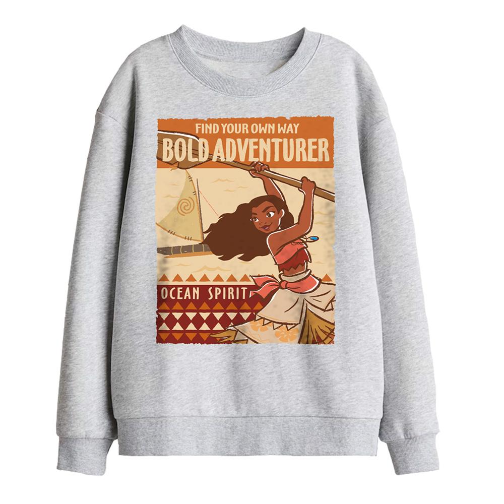 Athletic Heather - Front - Moana Childrens-Kids Bold Adventurer Sweatshirt