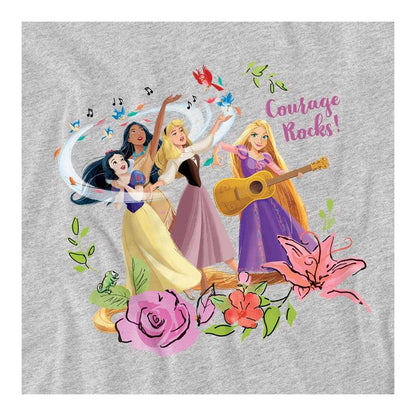 Athletic Heather - Side - Disney Princess Childrens-Kids Snow White Pocahontas Sleeping Beauty Sweatshirt