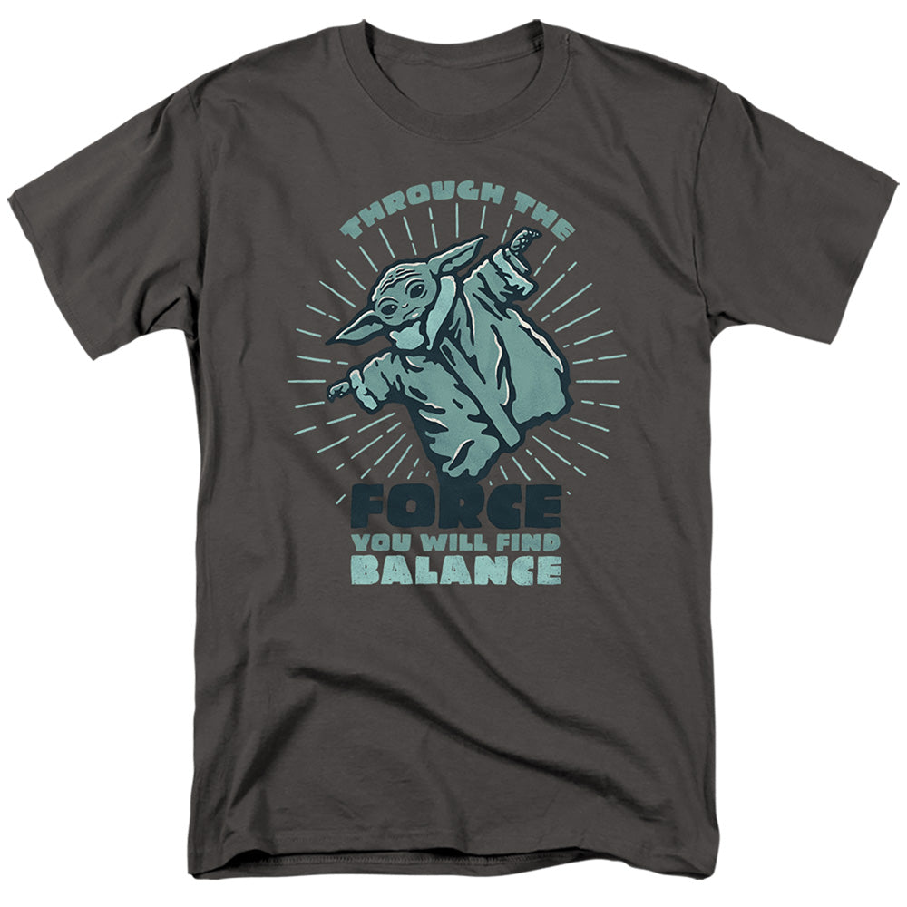 Charcoal - Front - Star Wars The Mandalorian Mens You Will Find Balance Grogu T-Shirt