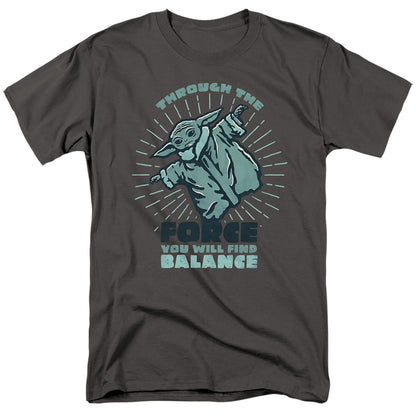 Charcoal - Front - Star Wars The Mandalorian Mens You Will Find Balance Grogu T-Shirt