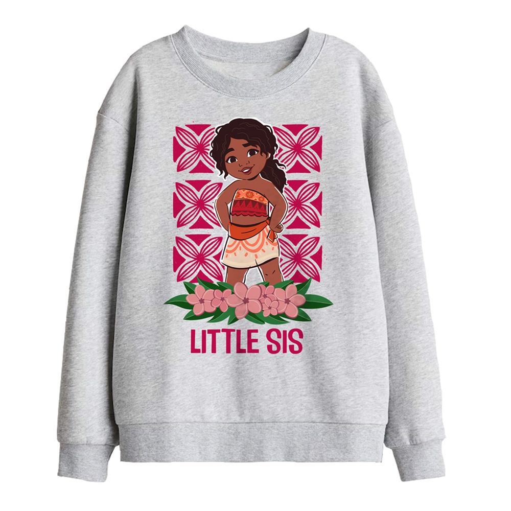 Athletic Heather - Front - Moana 2 Childrens-Kids Little Sis Simea Sweatshirt