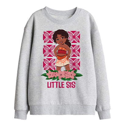 Athletic Heather - Front - Moana 2 Childrens-Kids Little Sis Simea Sweatshirt