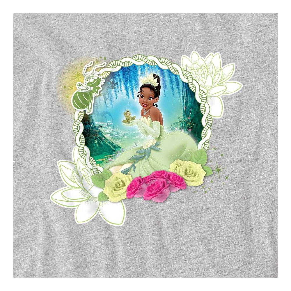 Athletic Heather - Side - The Princess and the Frog Childrens-Kids Floral Bayou Beauty Tiana Sweatshirt