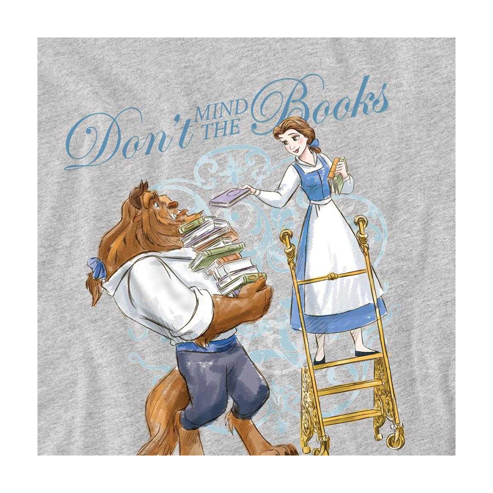Athletic Heather - Side - Beauty And The Beast Childrens-Kids Don´t Mind the Books Sweatshirt