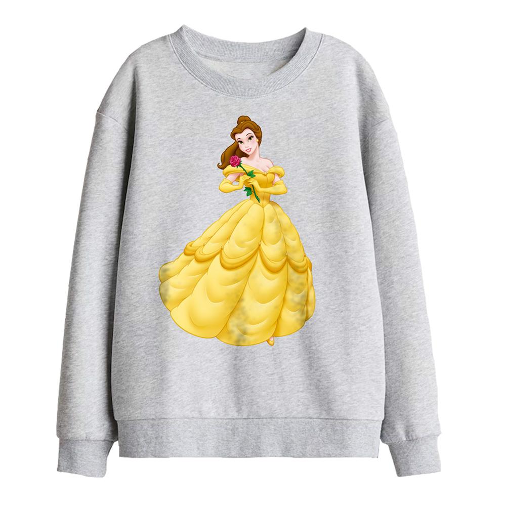 Athletic Heather - Front - Beauty And The Beast Childrens-Kids Belle Rose Sweatshirt