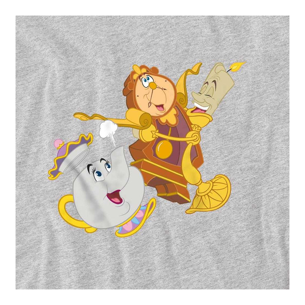 Athletic Heather - Side - Beauty And The Beast Childrens-Kids Potts Cogsworth Lumiere Sweatshirt