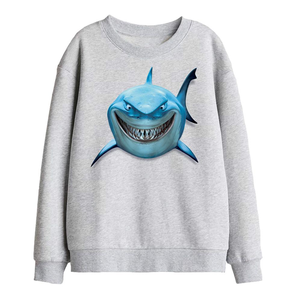 Athletic Heather - Front - Finding Nemo Childrens-Kids Shark Smile Bruce Sweatshirt