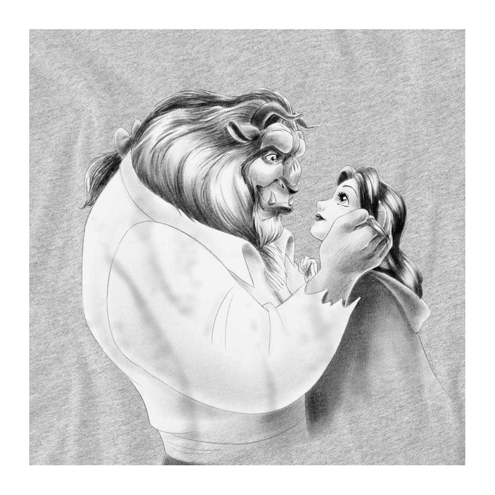 Athletic Heather - Side - Beauty And The Beast Childrens-Kids Belle Beast Sketch Sweatshirt