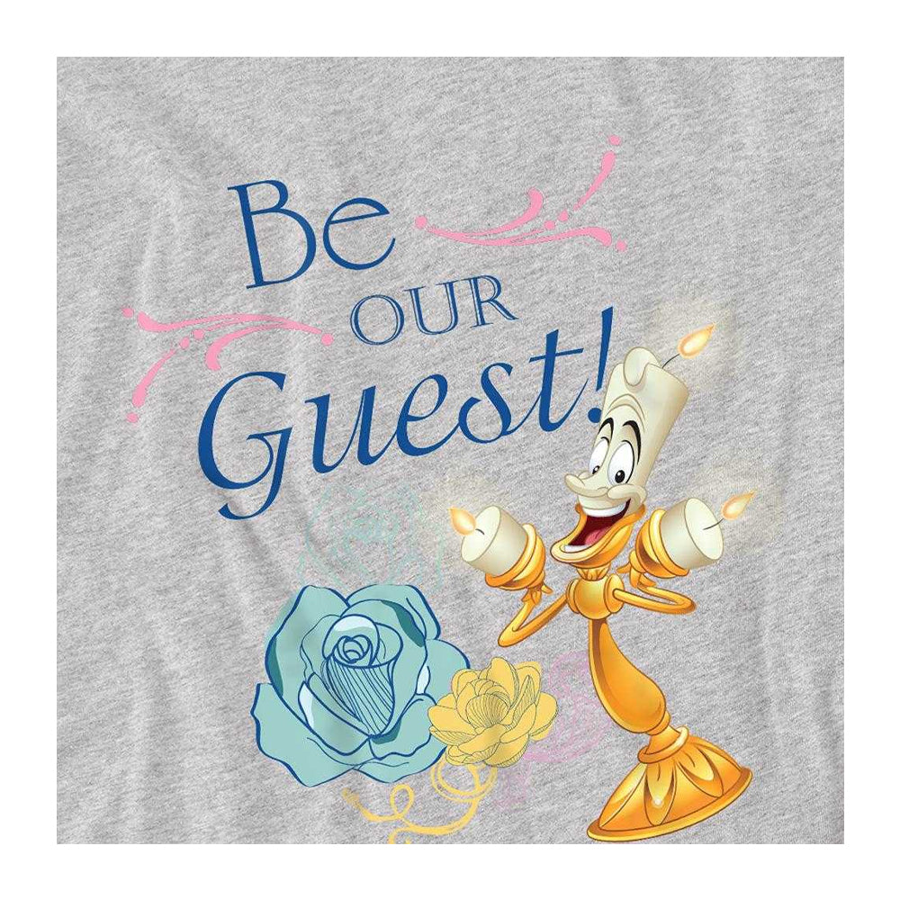 Athletic Heather - Side - Beauty And The Beast Childrens-Kids Be Our Guest Lumiere Sweatshirt