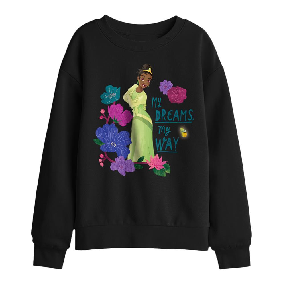 Black - Front - The Princess and the Frog Childrens-Kids My Dreams, My Way Tiana Sweatshirt
