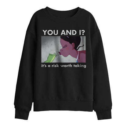 Black - Front - The Princess and the Frog Childrens-Kids A Risk Worth Taking Tiana Sweatshirt