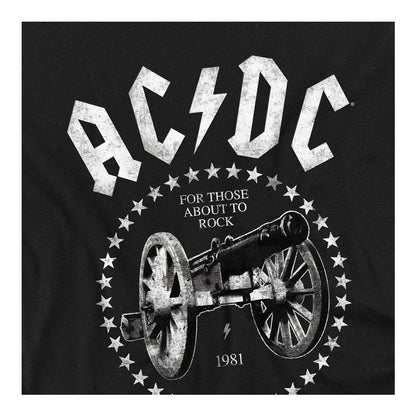 Black - Side - AC-DC Childrens-Kids About To Rock Cannon Sweatshirt