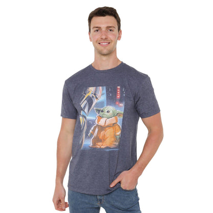 Heather Navy - Lifestyle - Star Wars The Mandalorian Mens Heather Grogu T-Shirt