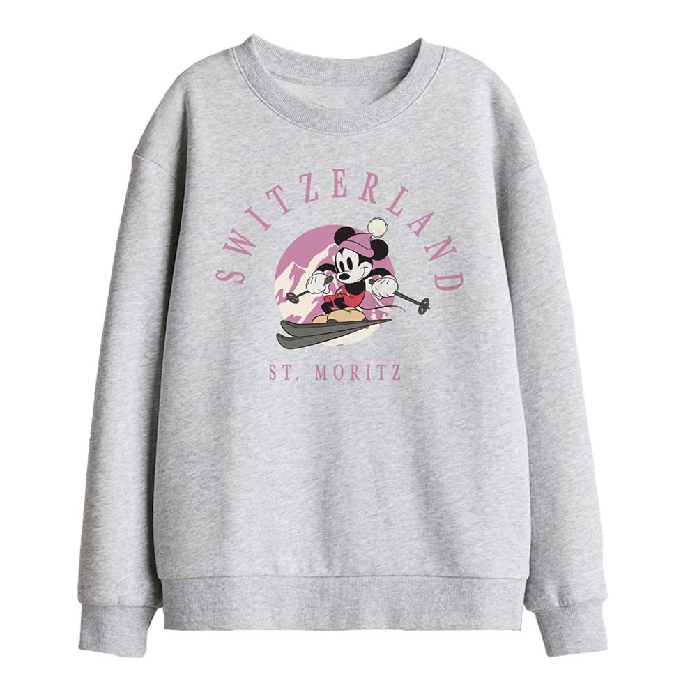 Athletic Heather - Front - Disney Childrens-Kids Switzerland Mickey Mouse Sweatshirt