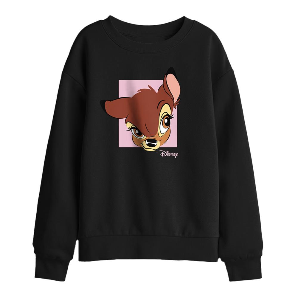 Black - Front - Bambi Childrens-Kids Face Sweatshirt
