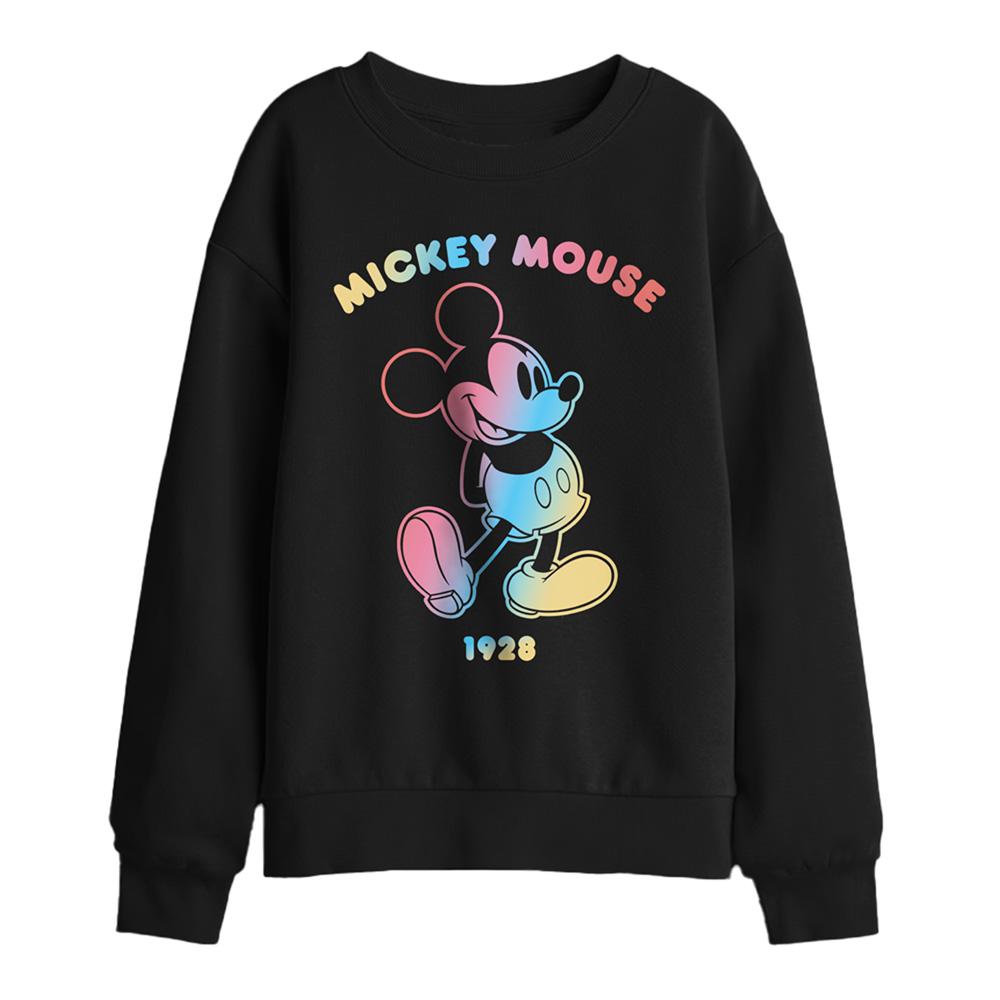 Black - Front - Disney Childrens-Kids Mickey Mouse Gradient Outline Sweatshirt