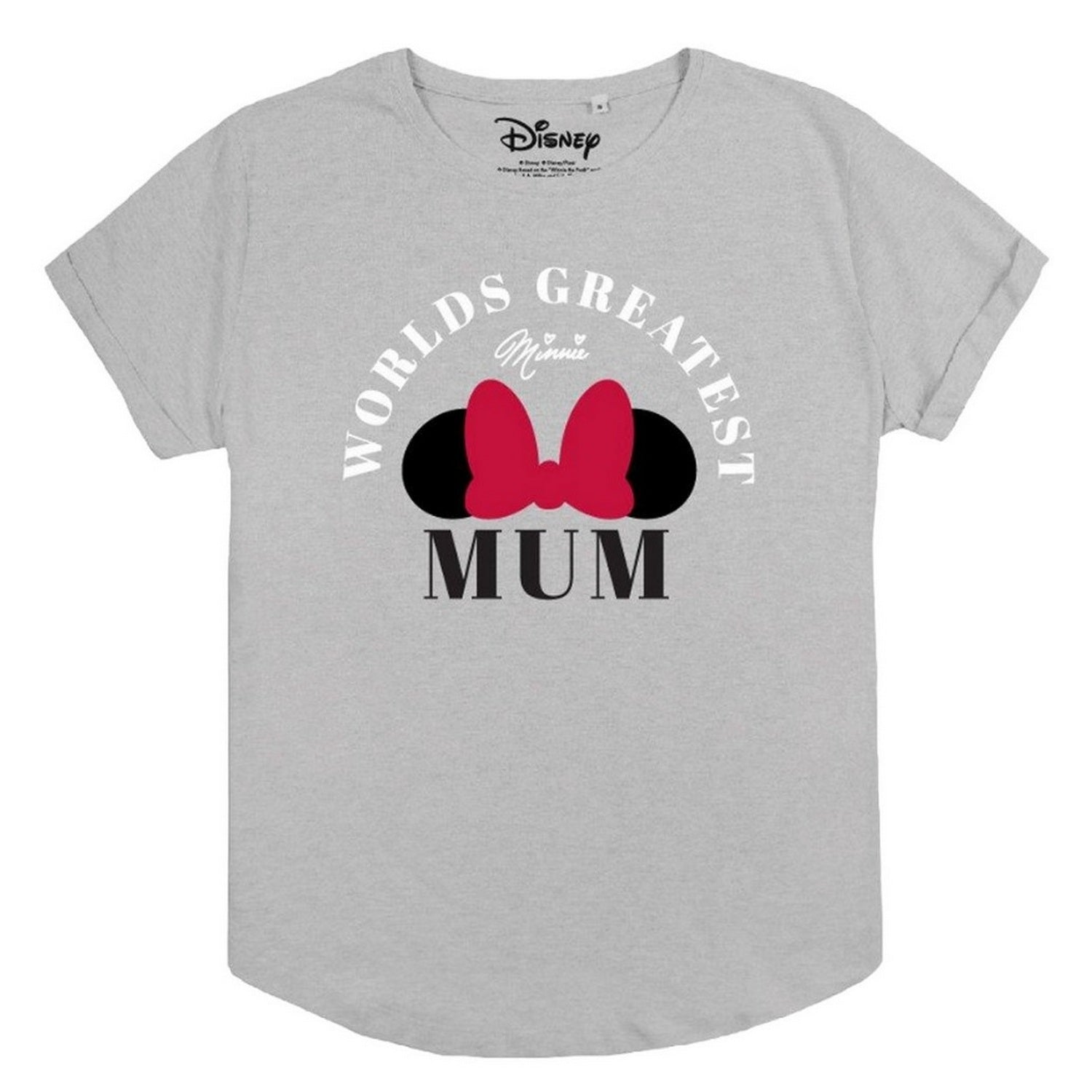 Heather Grey - Front - Disney Womens-Ladies Worlds Greastest Mum Minnie Mouse Fashion T-Shirt
