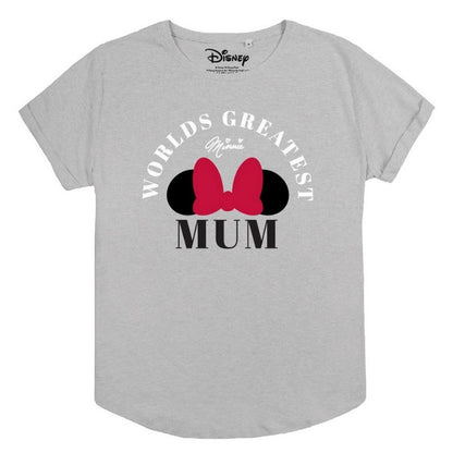 Heather Grey - Front - Disney Womens-Ladies Worlds Greastest Mum Minnie Mouse Fashion T-Shirt