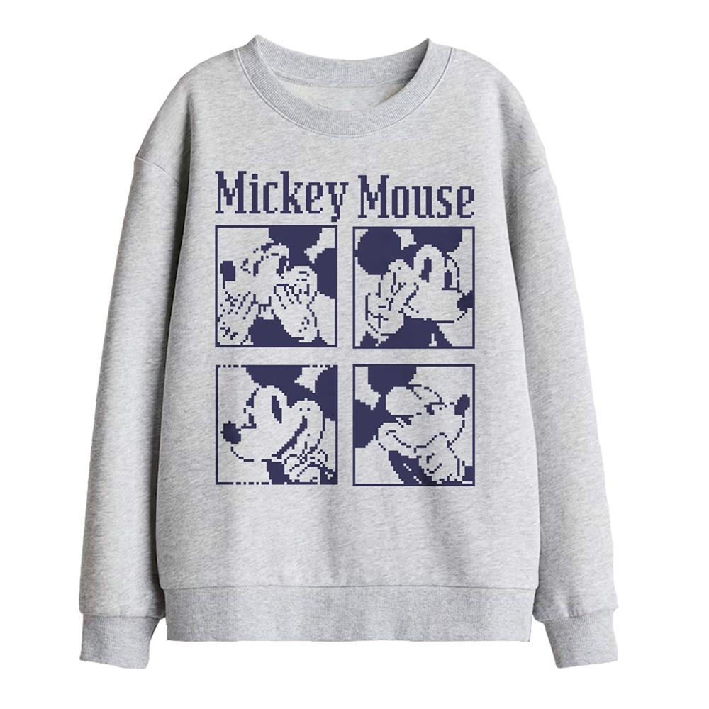 Athletic Heather - Front - Disney Childrens-Kids Mickey Mouse Pixelated Sweatshirt