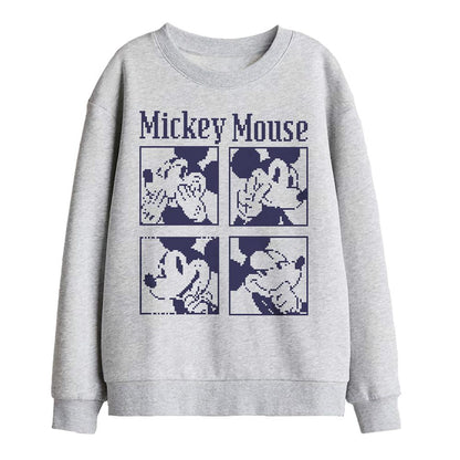 Athletic Heather - Front - Disney Childrens-Kids Mickey Mouse Pixelated Sweatshirt