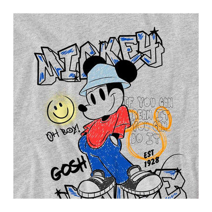 Athletic Heather - Side - Disney Childrens-Kids Mickey Mouse Sweatshirt