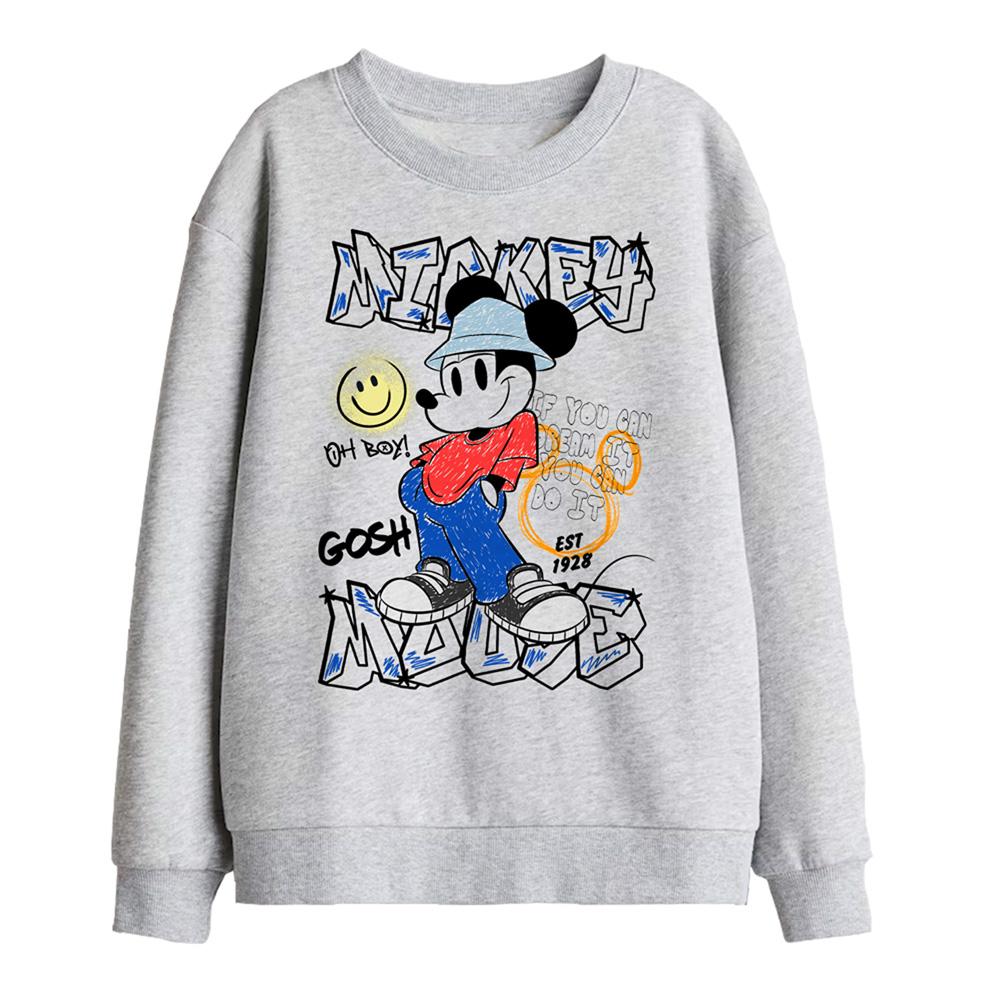 Athletic Heather - Front - Disney Childrens-Kids Mickey Mouse Sweatshirt