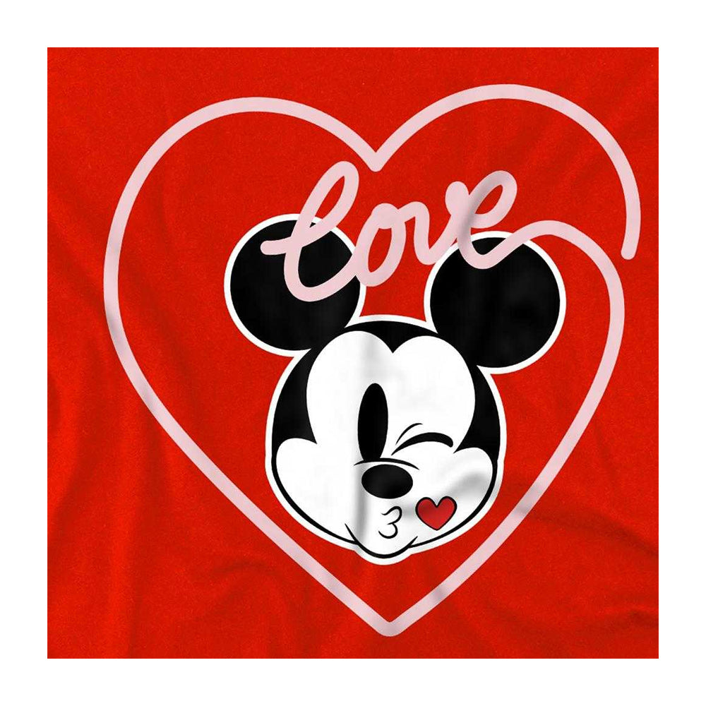 Red - Side - Disney Childrens-Kids Love Mickey Kiss Sweatshirt