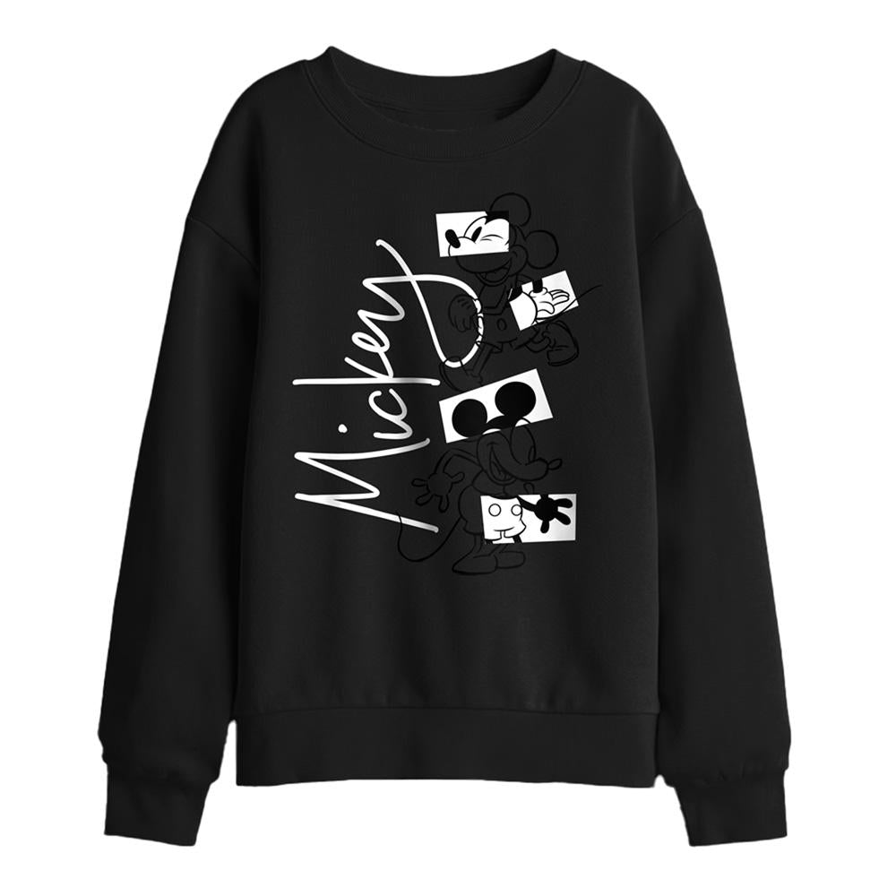Black - Front - Disney Childrens-Kids Mickey Mouse Geometric Shapes Sweatshirt