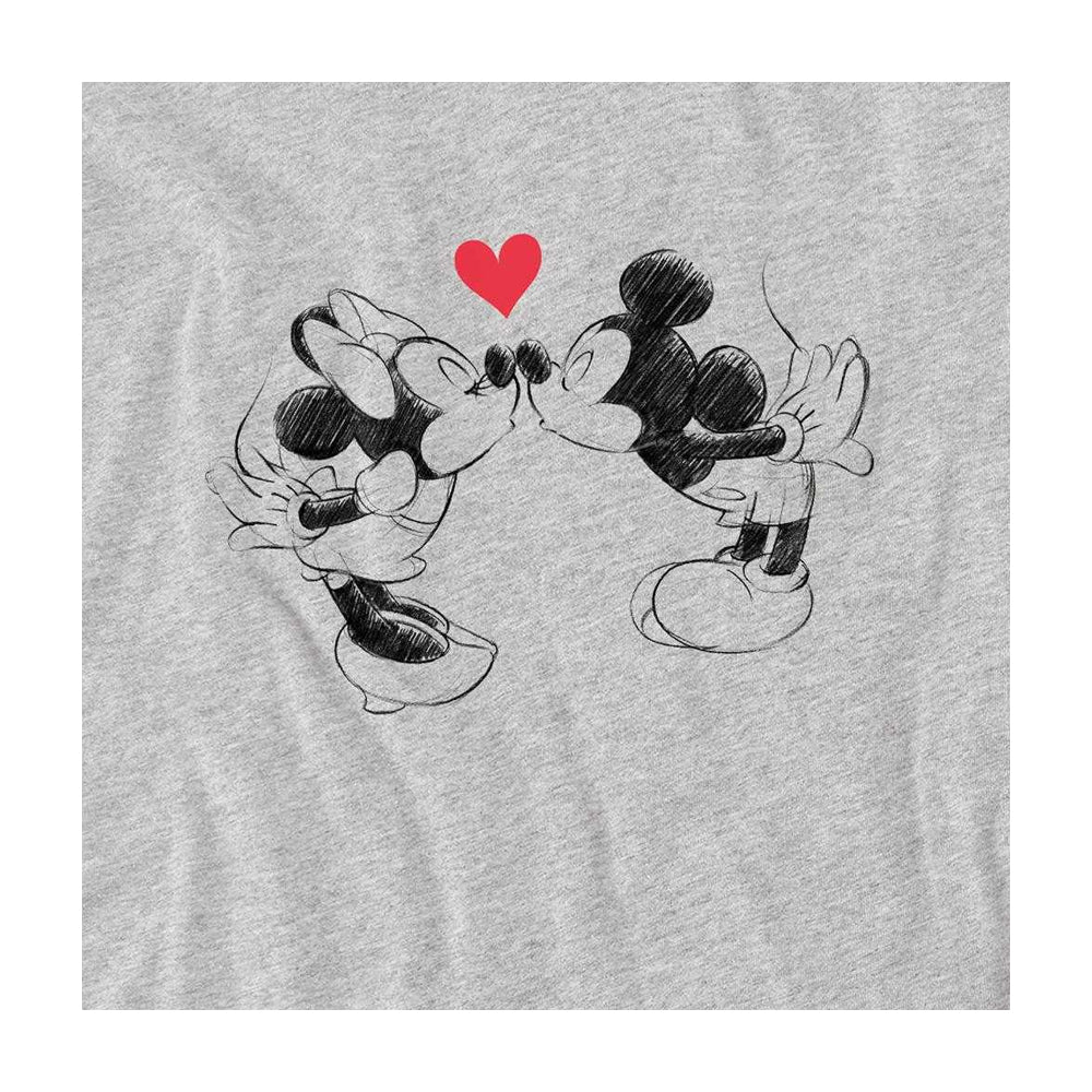 Athletic Heather - Side - Disney Childrens-Kids Mickey Mouse & Minnie Mouse Sketch Kiss Sweatshirt